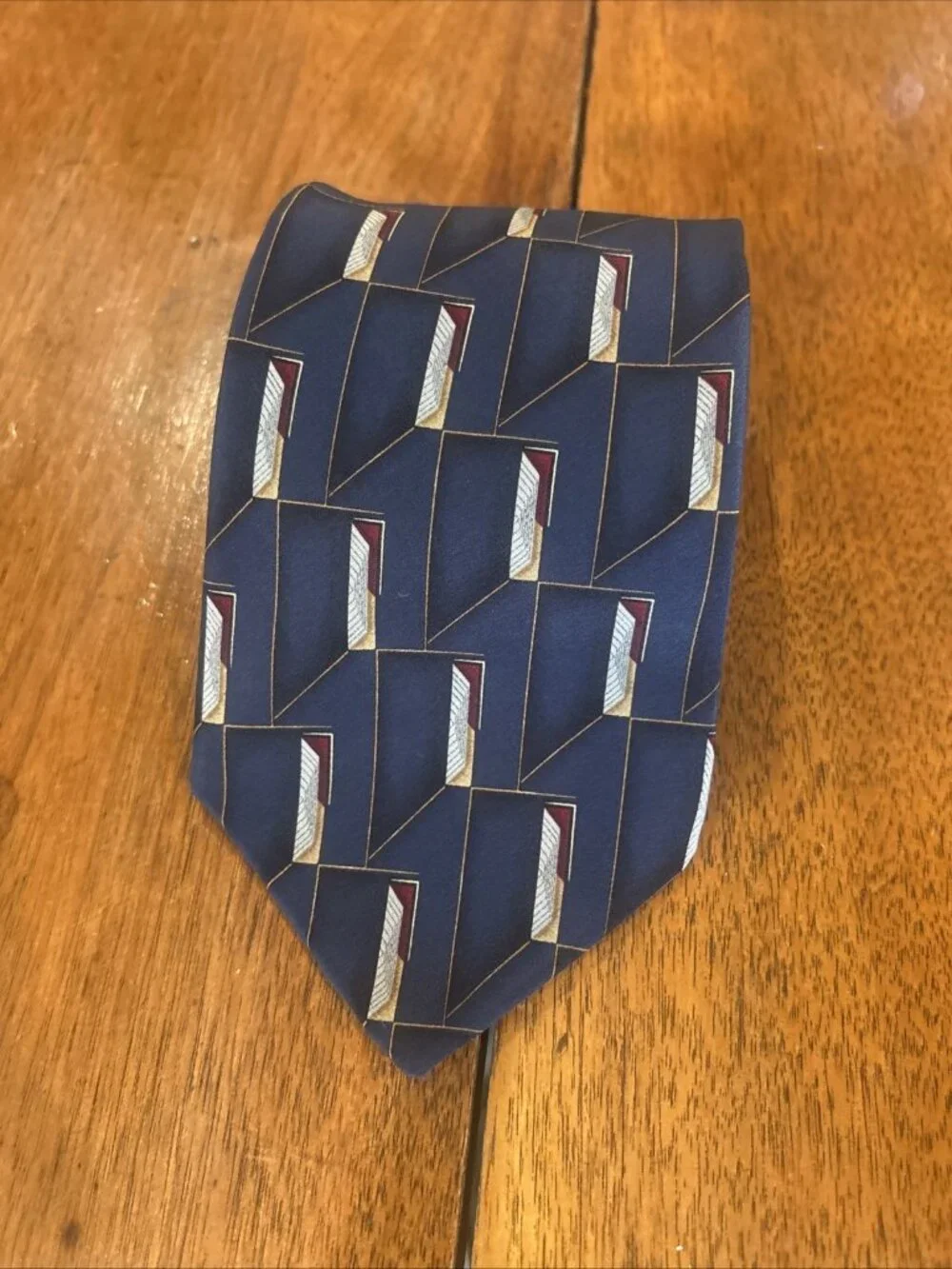 Vintage 100% Silk Bill Blass Black Label Necktie- Geometric Tie 1980 Office Retr